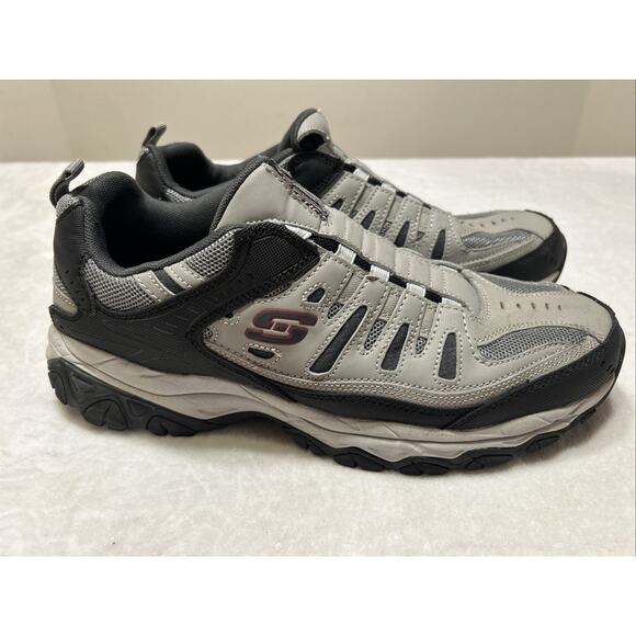 Skechers Mens Size 11.5 After Burn Gray Memory Foam Athletic Sneakers 51866 - Picture 1 of 8